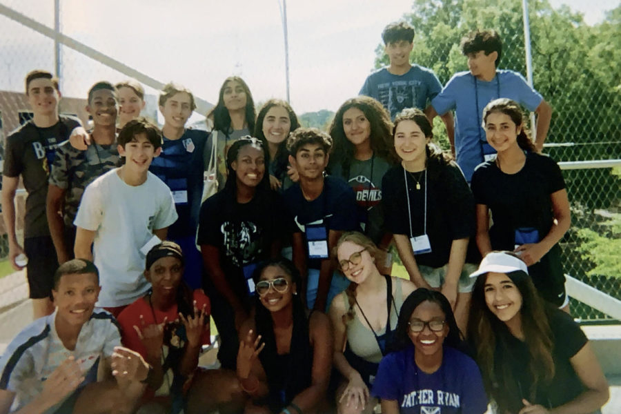 Bianca Dishmond smiles for a picture with her new friends from the Governor’s School for International Studies.