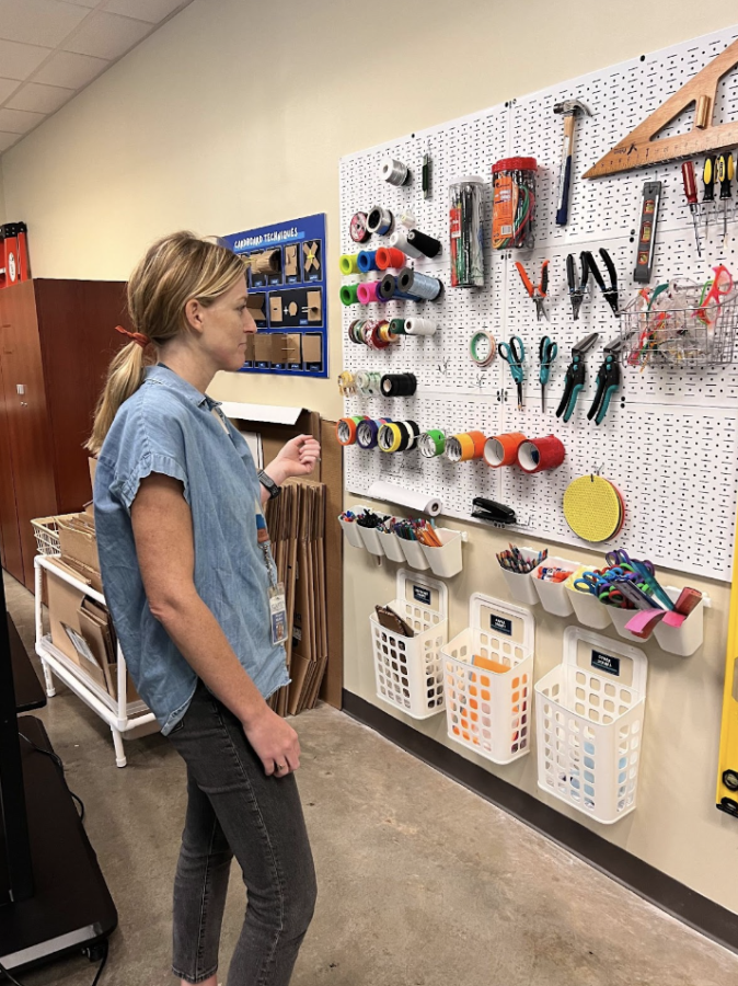 The new tool section of the Makerspace has everything from pliers to wire. The room was filled with jump ropes and medicine balls during the construction, but it’s back to being used as a Makerspace.