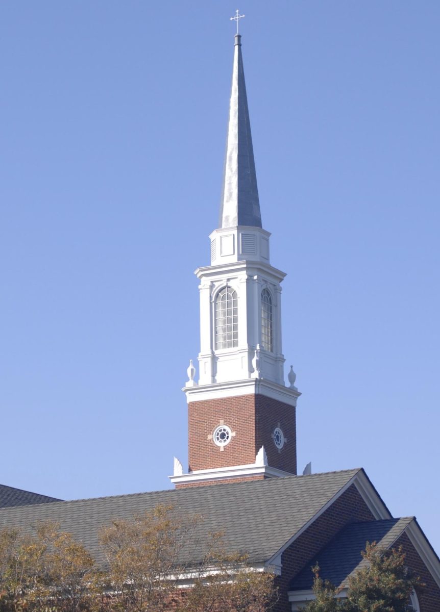 The Church of the Holy Communion produces a bell noise heard multiple times a day by students. 