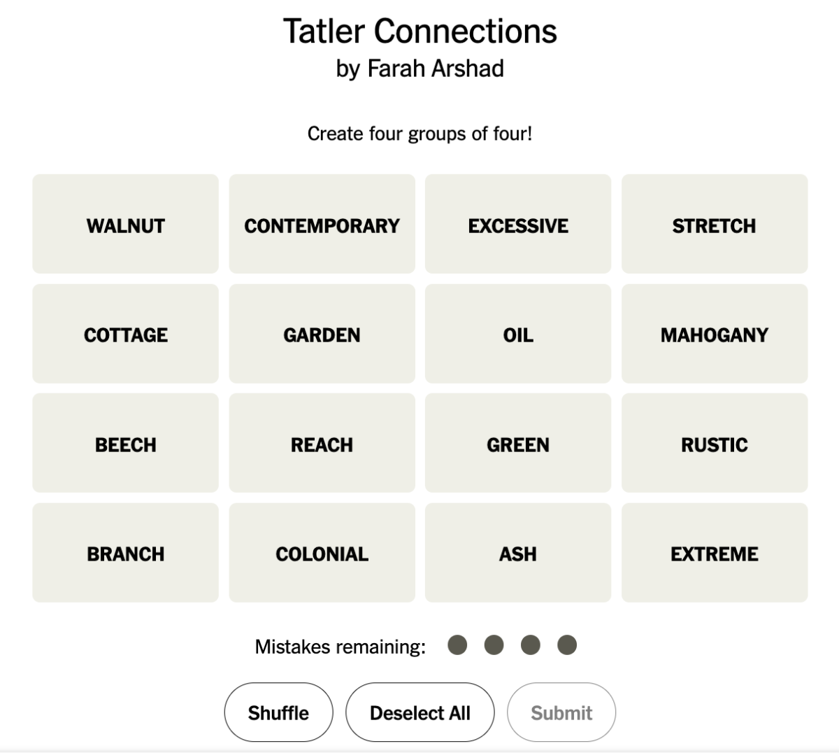 Tatler Connections Week 21