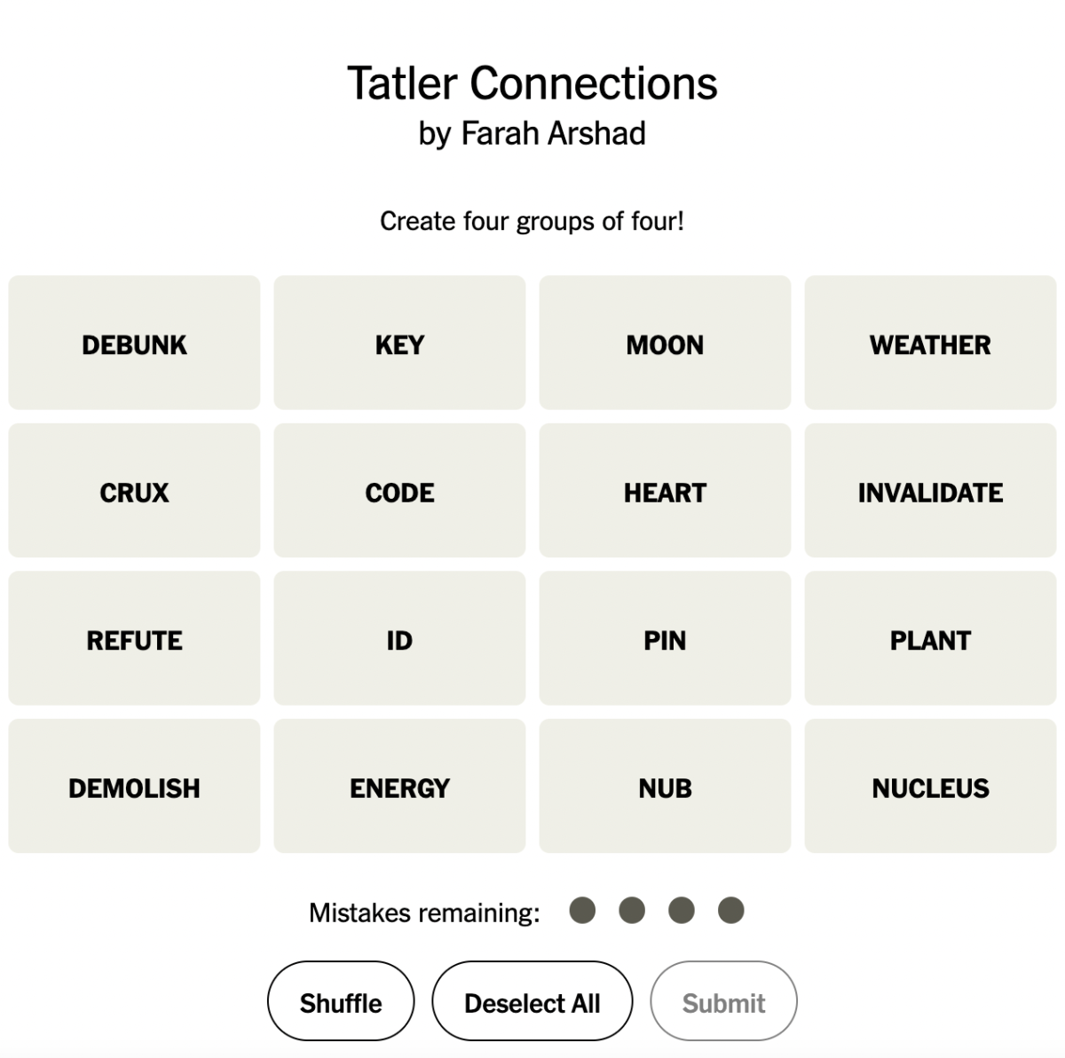 Tatler Connections Week 25